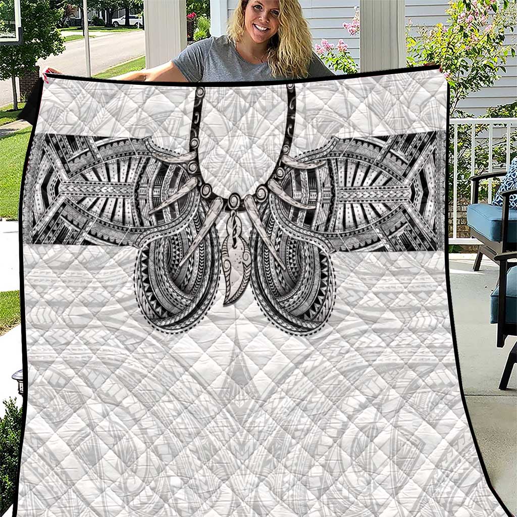 Samoan Traditional Art Tattoos Quilt Tatau Tribal Motifs with Ula Nifo White - Polynesian Pride