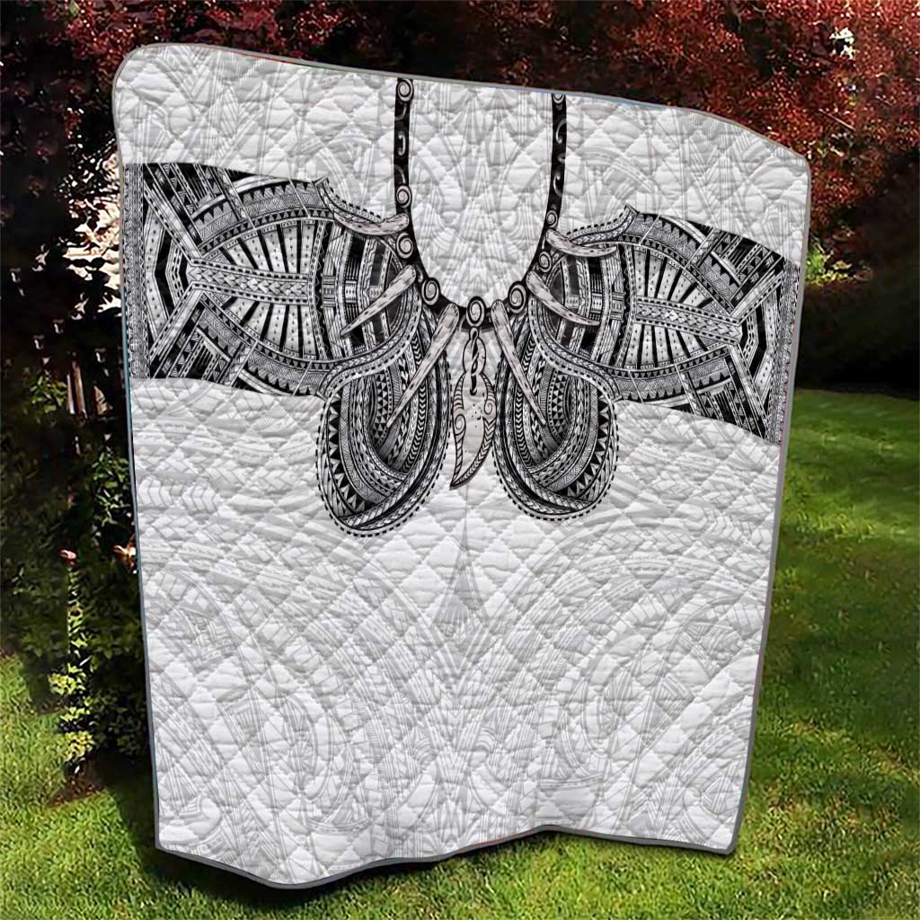 Samoan Traditional Art Tattoos Quilt Tatau Tribal Motifs with Ula Nifo White - Polynesian Pride