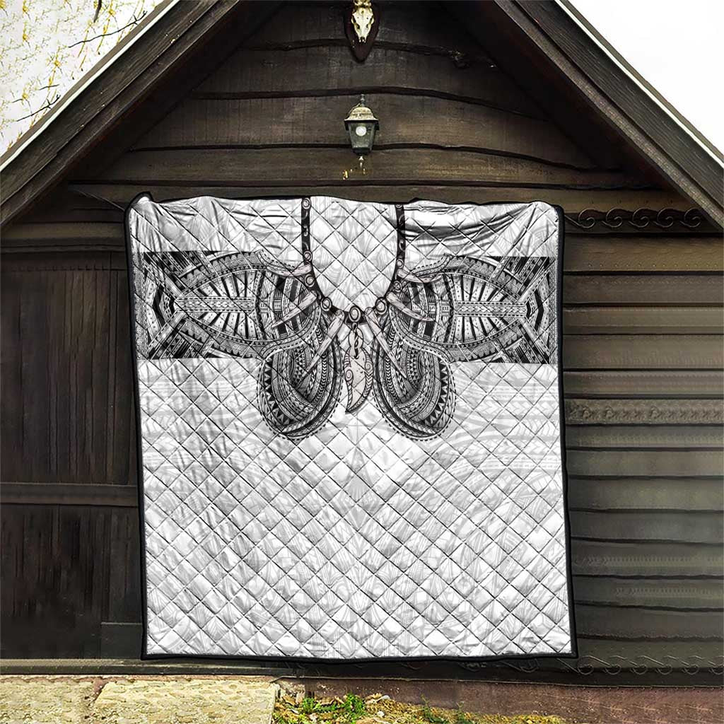 Samoan Traditional Art Tattoos Quilt Tatau Tribal Motifs with Ula Nifo White - Polynesian Pride