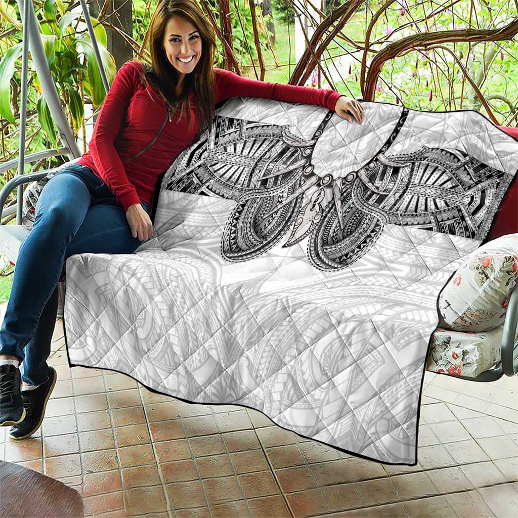 Samoan Traditional Art Tattoos Quilt Tatau Tribal Motifs with Ula Nifo White - Polynesian Pride
