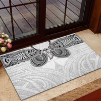 Samoan Traditional Art Tattoos Rubber Doormat Tatau Tribal Motifs with Ula Nifo White - Polynesian Pride