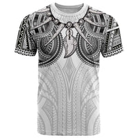 Samoan Traditional Art Tattoos T Shirt Tatau Tribal Motifs with Ula Nifo White - Polynesian Pride