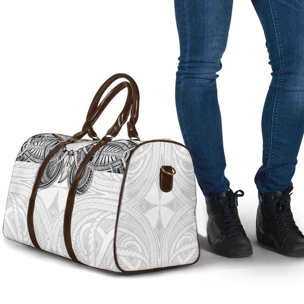 Samoan Traditional Art Tattoos Travel Bag Tatau Tribal Motifs with Ula Nifo White - Polynesian Pride