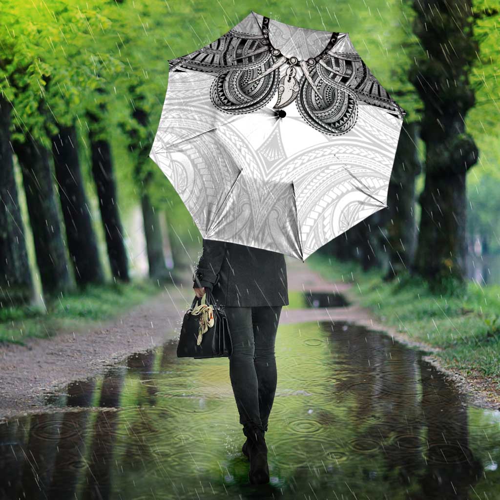 Samoan Traditional Art Tattoos Umbrella Tatau Tribal Motifs with Ula Nifo White - Polynesian Pride