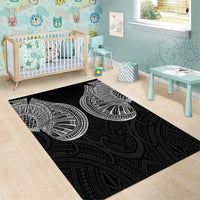 Samoan Traditional Art Tattoos Area Rug Tatau Roman Reigns Black Color - Polynesian Pride