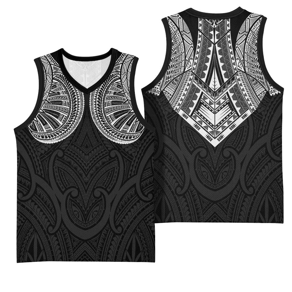 Samoan Traditional Art Tattoos Basketball Jersey Tatau Roman Reigns Black Color - Polynesian Pride