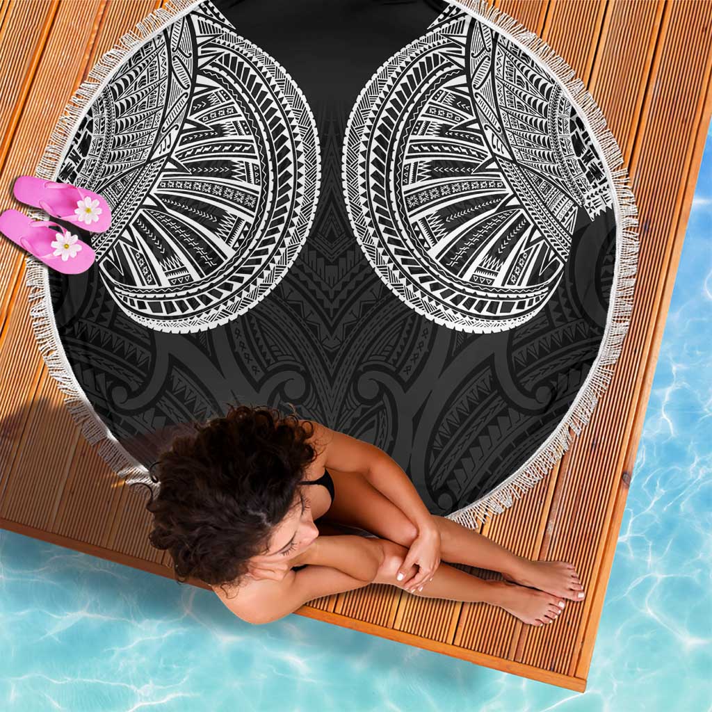 Samoan Traditional Art Tattoos Beach Blanket Tatau Roman Reigns Black Color - Polynesian Pride