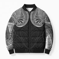 Samoan Traditional Art Tattoos Bomber Puffer Jacket Tatau Roman Reigns Black Color - Polynesian Pride