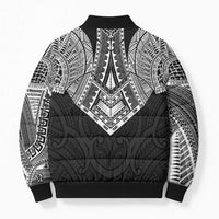 Samoan Traditional Art Tattoos Bomber Puffer Jacket Tatau Roman Reigns Black Color - Polynesian Pride