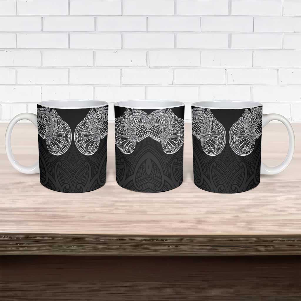 Samoan Traditional Art Tattoos Ceramic Mug Tatau Roman Reigns Black Color - Polynesian Pride
