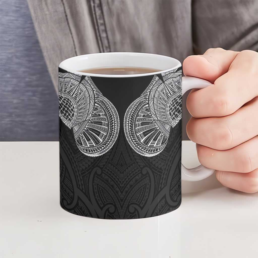 Samoan Traditional Art Tattoos Ceramic Mug Tatau Roman Reigns Black Color - Polynesian Pride