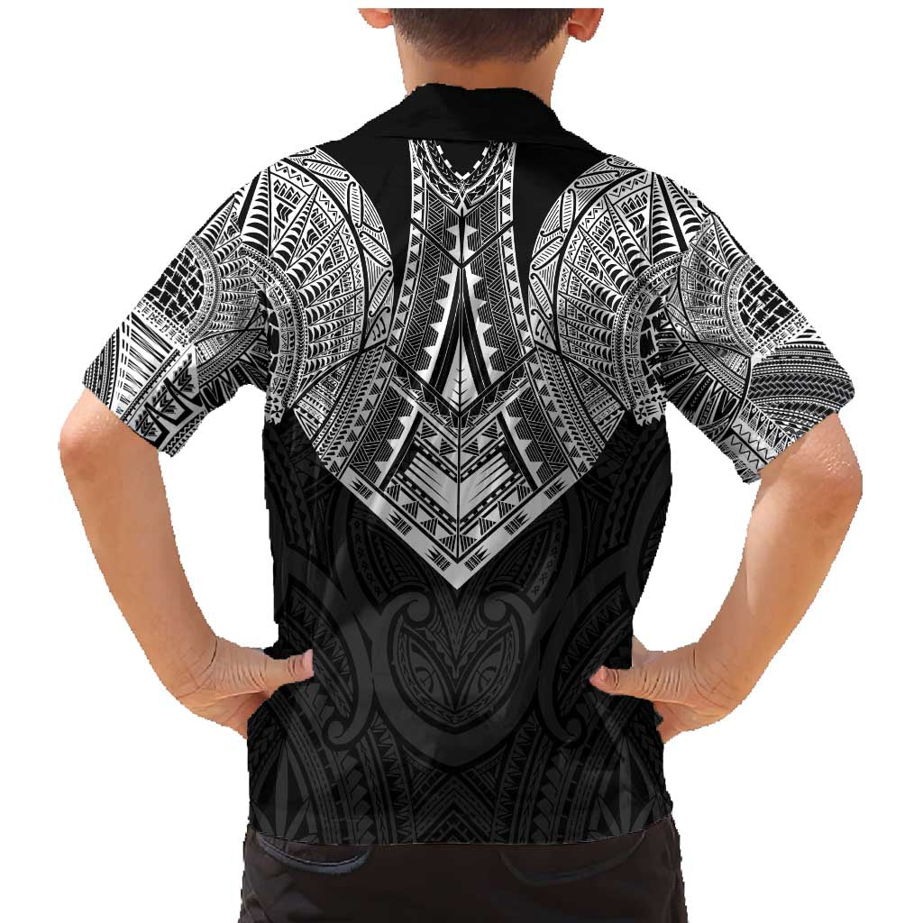 Samoan Traditional Art Tattoos Family Matching Mermaid Dress and Hawaiian Shirt Tatau Roman Reigns Black Color - Polynesian Pride