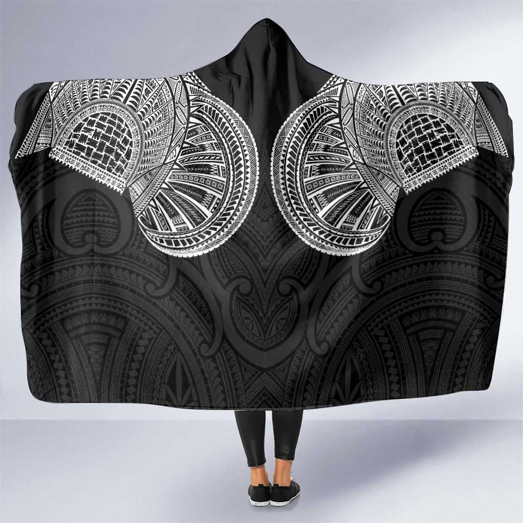 Samoan Traditional Art Tattoos Hooded Blanket Tatau Roman Reigns Black Color - Polynesian Pride