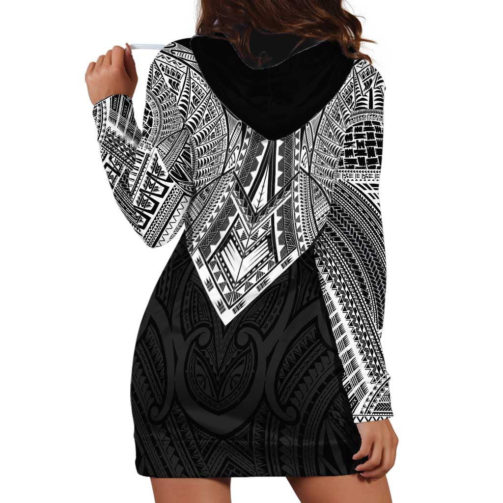 Samoan Traditional Art Tattoos Hoodie Dress Tatau Roman Reigns Black Color - Polynesian Pride