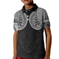 Samoan Traditional Art Tattoos Kid Polo Shirt Tatau Roman Reigns Black Color - Polynesian Pride