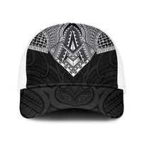Samoan Traditional Art Tattoos Mesh Trucker Cap Tatau Roman Reigns Black Color - Polynesian Pride