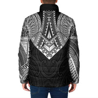 Samoan Traditional Art Tattoos Padded Jacket Tatau Roman Reigns Black Color - Polynesian Pride