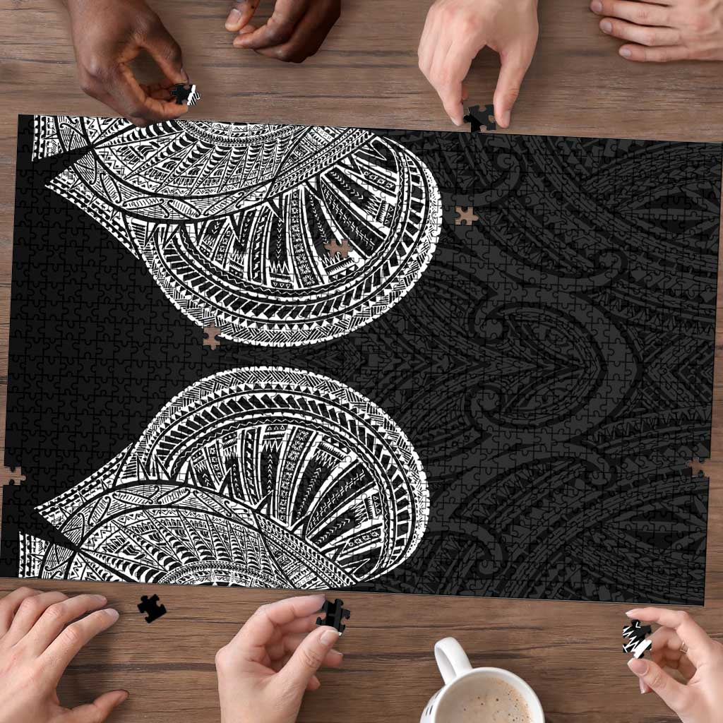 Samoan Traditional Art Tattoos Puzzle Tatau Roman Reigns Black Color - Polynesian Pride