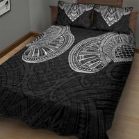 Samoan Traditional Art Tattoos Quilt Bed Set Tatau Roman Reigns Black Color - Polynesian Pride