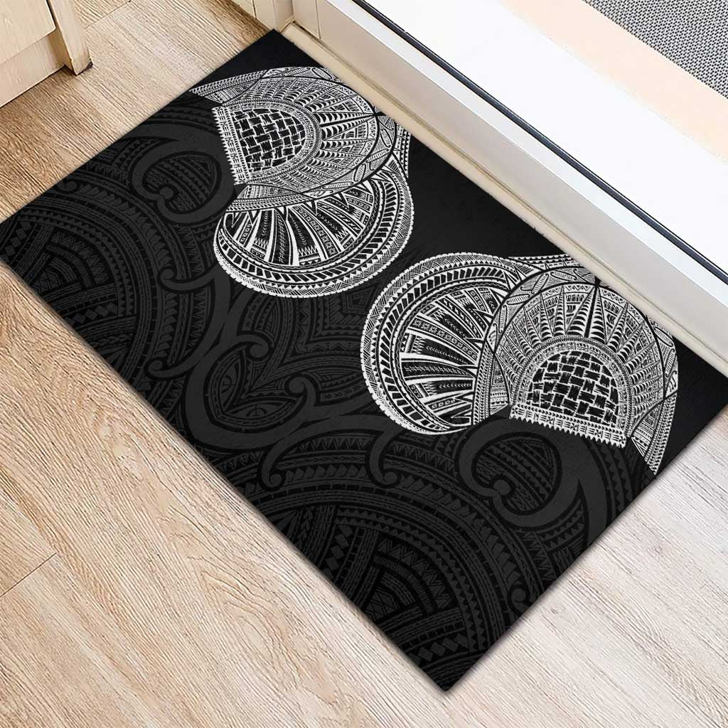 Samoan Traditional Art Tattoos Rubber Doormat Tatau Roman Reigns Black Color - Polynesian Pride