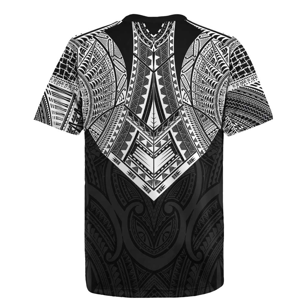 Samoan Traditional Art Tattoos Rugby Jersey Tatau Roman Reigns Black Color - Polynesian Pride