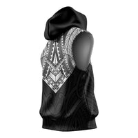 Samoan Traditional Art Tattoos Sleeveless Hoodie Tatau Roman Reigns Black Color - Polynesian Pride