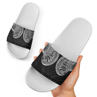 Samoan Traditional Art Tattoos Slide Sandals Tatau Roman Reigns Black Color - Polynesian Pride