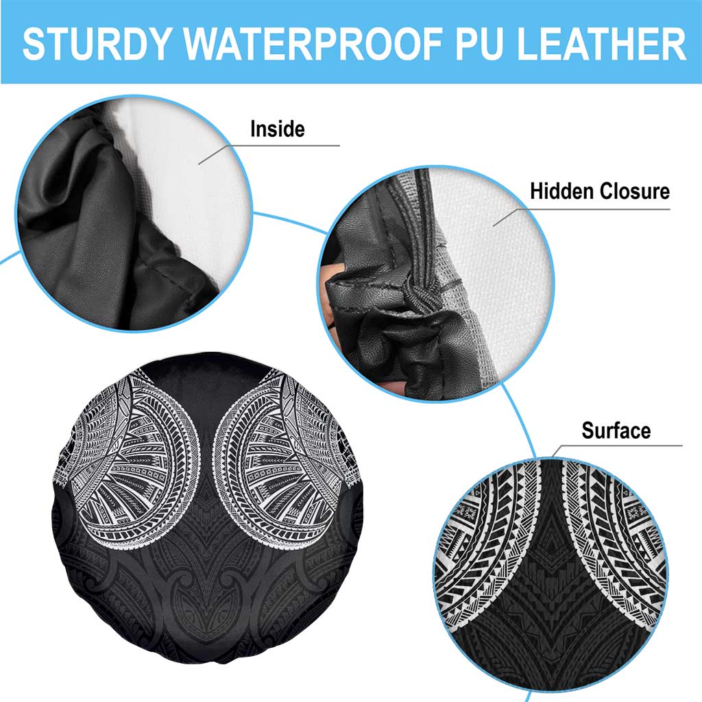 Samoan Traditional Art Tattoos Spare Tire Cover Tatau Roman Reigns Black Color - Polynesian Pride