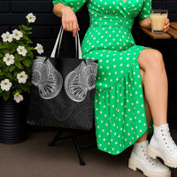 Samoan Traditional Art Tattoos Tote Bag Tatau Roman Reigns Black Color - Polynesian Pride