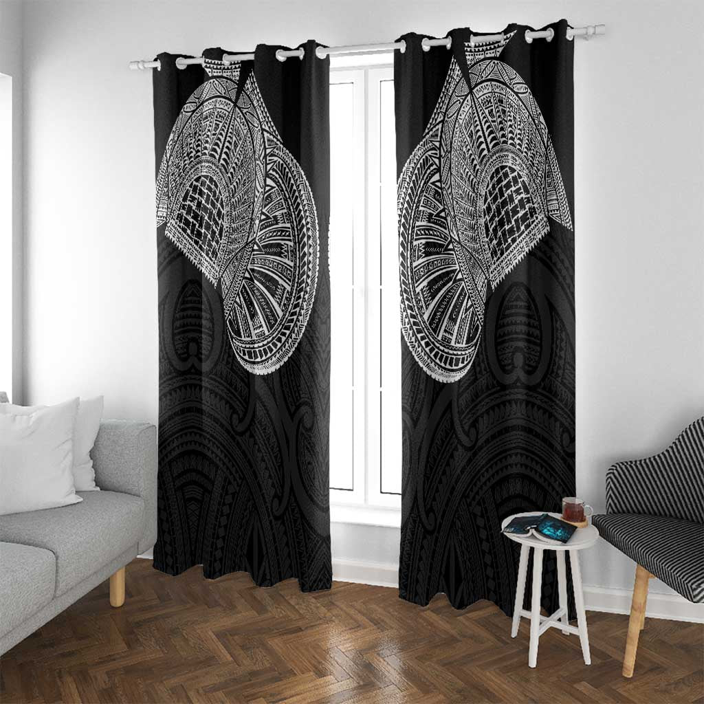 Samoan Traditional Art Tattoos Window Curtain Tatau Roman Reigns Black Color - Polynesian Pride