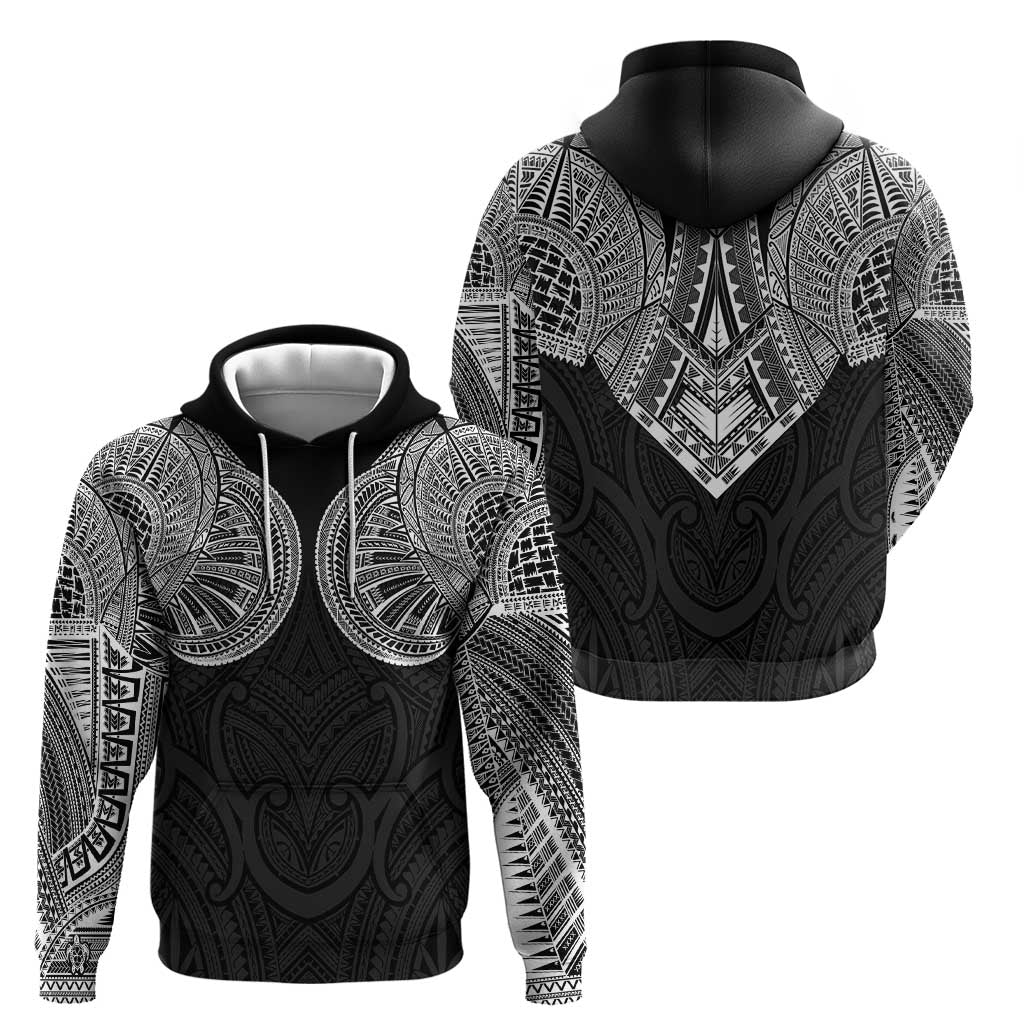 Samoan Traditional Art Tattoos Zip Hoodie Tatau Roman Reigns Black Color - Polynesian Pride
