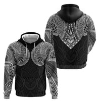 Samoan Traditional Art Tattoos Zip Hoodie Tatau Roman Reigns Black Color - Polynesian Pride