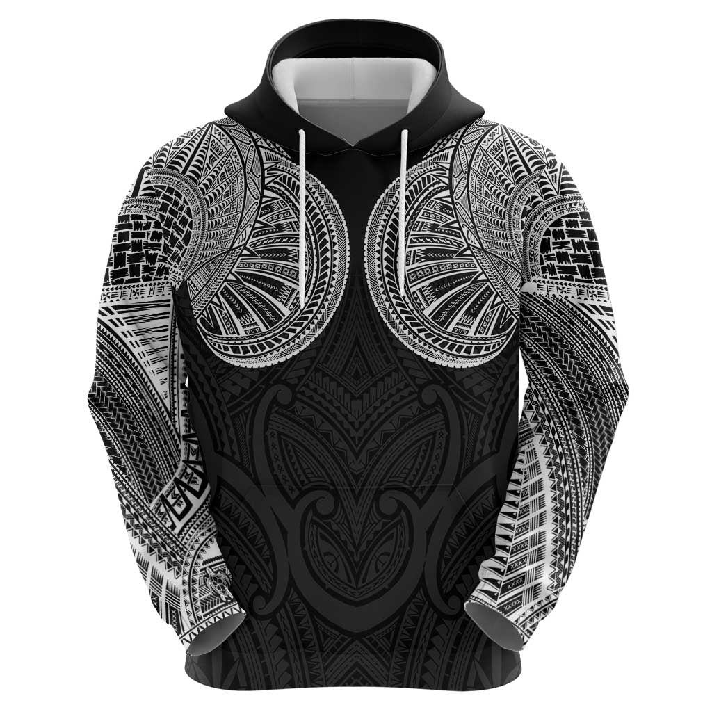 Samoan Traditional Art Tattoos Zip Hoodie Tatau Roman Reigns Black Color - Polynesian Pride