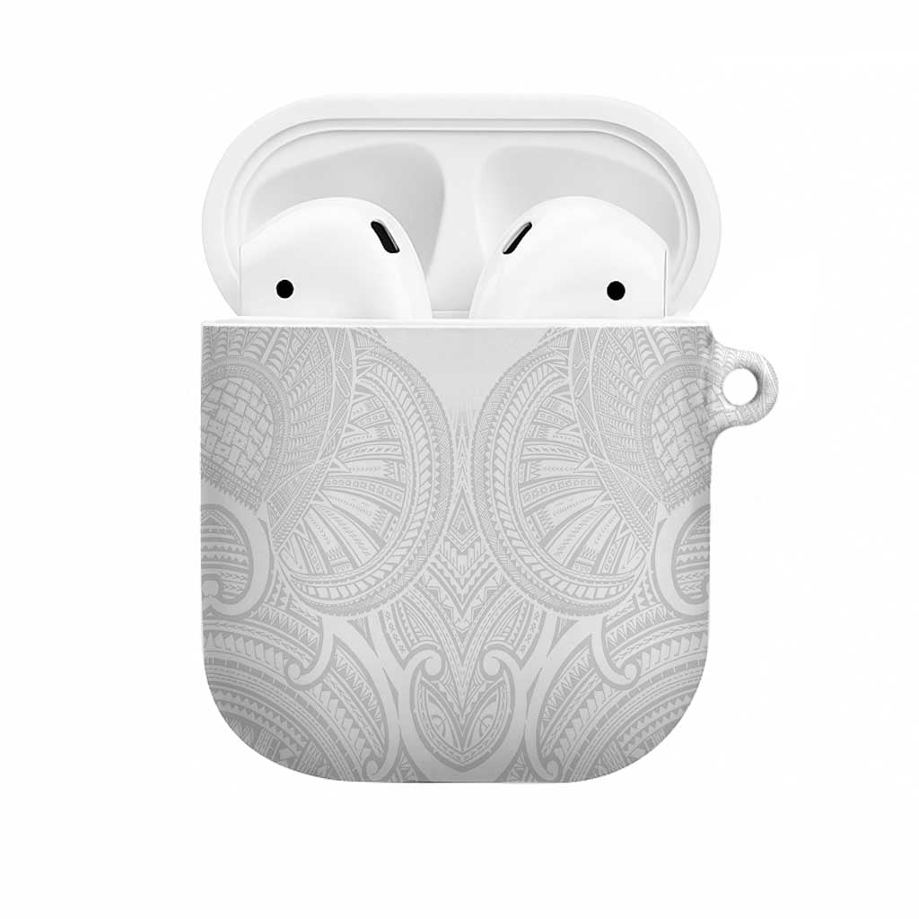 Samoan Traditional Art Tattoos AirPods Case Tatau Roman Reigns White Color - Polynesian Pride