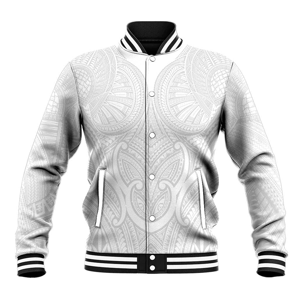 Samoan Traditional Art Tattoos Baseball Jacket Tatau Roman Reigns White Color - Polynesian Pride