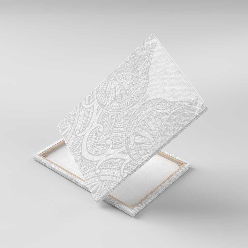 Samoan Traditional Art Tattoos Canvas Wall Art Tatau Roman Reigns White Color LT03 With Frame White - Polynesian Pride