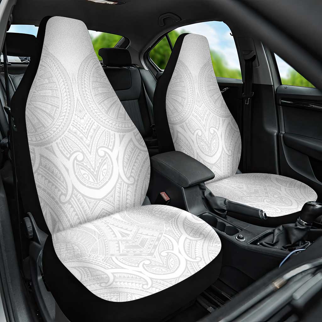 Samoan Traditional Art Tattoos Car Seat Cover Tatau Roman Reigns White Color LT03 One Size White - Polynesian Pride