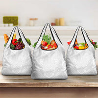 Samoan Traditional Art Tattoos Grocery Bag Tatau Roman Reigns White Color LT03 3-pack One Size White - Polynesian Pride