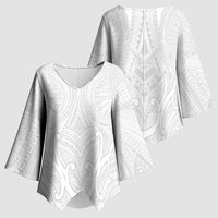 Samoan Traditional Art Tattoos Kimono Sleeve Blouse Tatau Roman Reigns White Color - Polynesian Pride