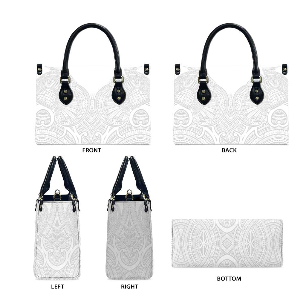 Samoan Traditional Art Tattoos Leather Bag Tatau Roman Reigns White Color - Polynesian Pride