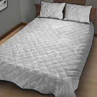 Samoan Traditional Art Tattoos Quilt Bed Set Tatau Roman Reigns White Color LT03 - Polynesian Pride