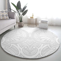 Samoan Traditional Art Tattoos Round Carpet Tatau Roman Reigns White Color - Polynesian Pride