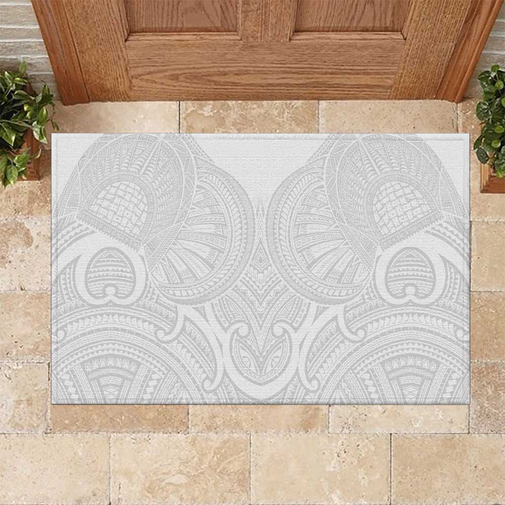Samoan Traditional Art Tattoos Rubber Doormat Tatau Roman Reigns White Color LT03 White - Polynesian Pride