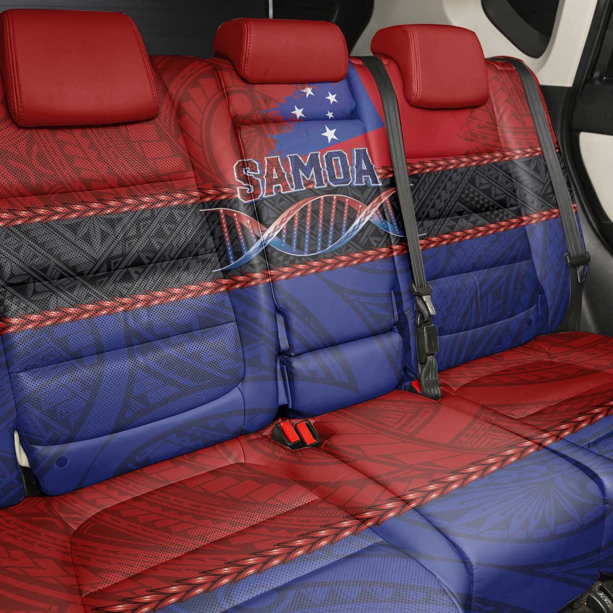 Samoan DNA-Proud of Samoa Back Car Seat Cover Polynesian Patterns - Polynesian Pride