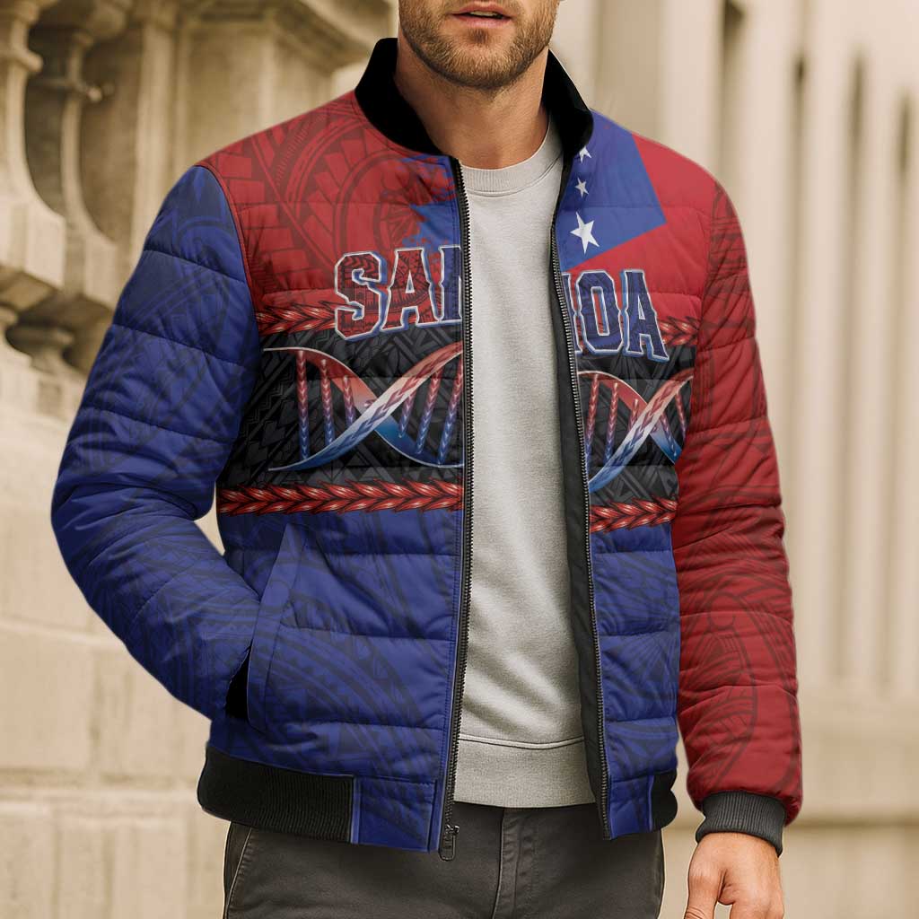Personalised Samoan DNA-Proud of Samoa Bomber Puffer Jacket Polynesian Patterns - Polynesian Pride