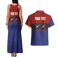 Personalised Samoan DNA-Proud of Samoa Couples Matching Tank Maxi Dress and Hawaiian Shirt Polynesian Patterns - Polynesian Pride