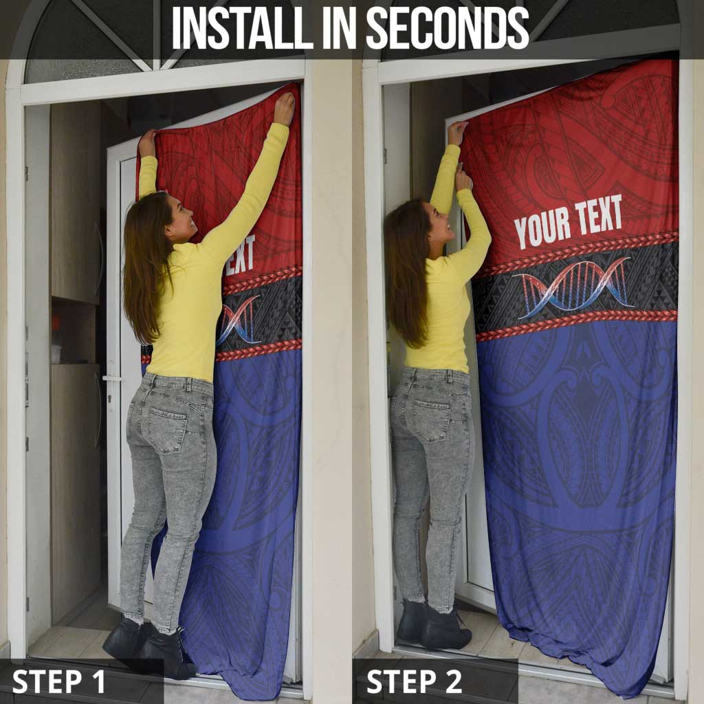 Personalised Samoan DNA-Proud of Samoa Door Cover Polynesian Patterns - Polynesian Pride