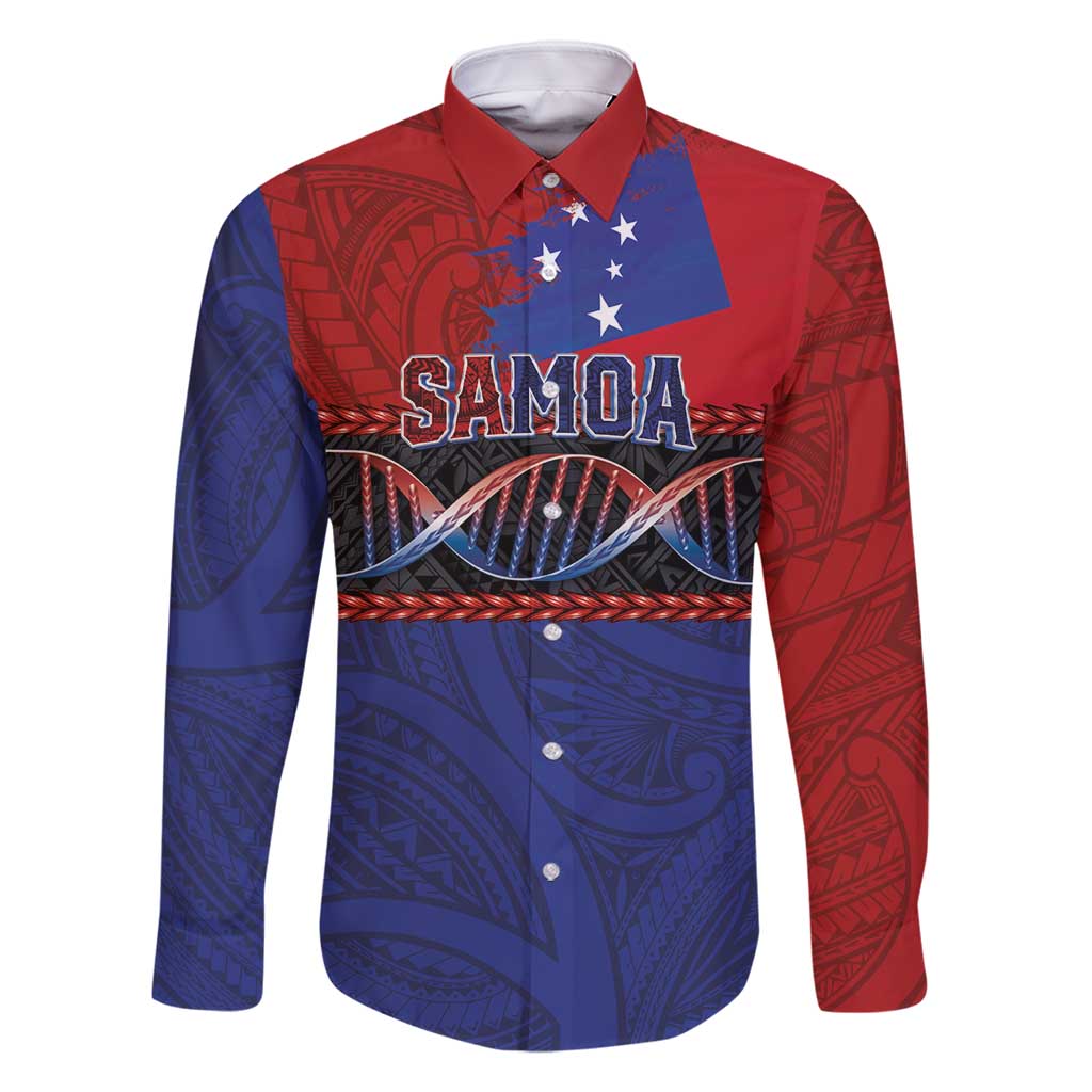 Personalised Samoan DNA-Proud of Samoa Family Matching Off Shoulder Short Dress and Hawaiian Shirt Polynesian Patterns - Polynesian Pride
