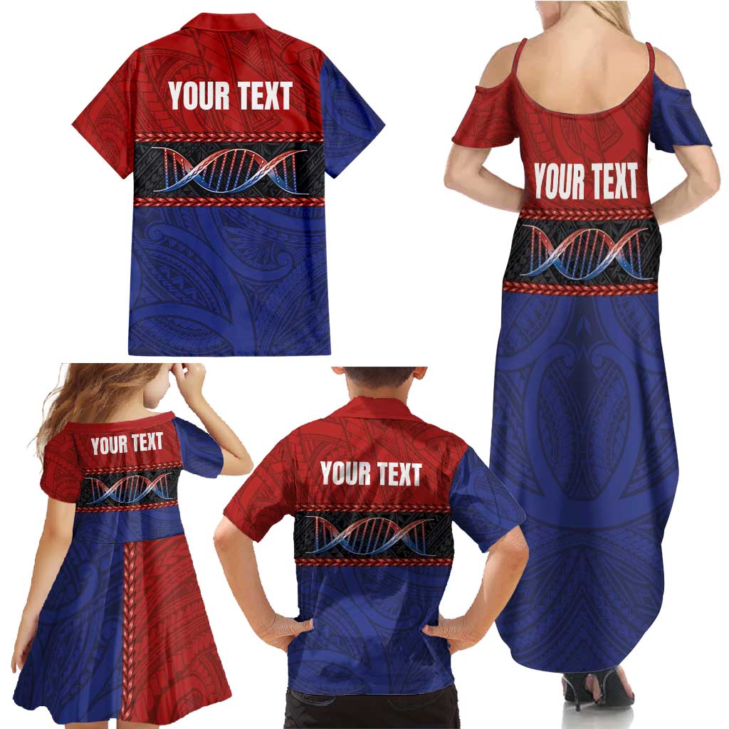 Personalised Samoan DNA-Proud of Samoa Family Matching Summer Maxi Dress and Hawaiian Shirt Polynesian Patterns - Polynesian Pride