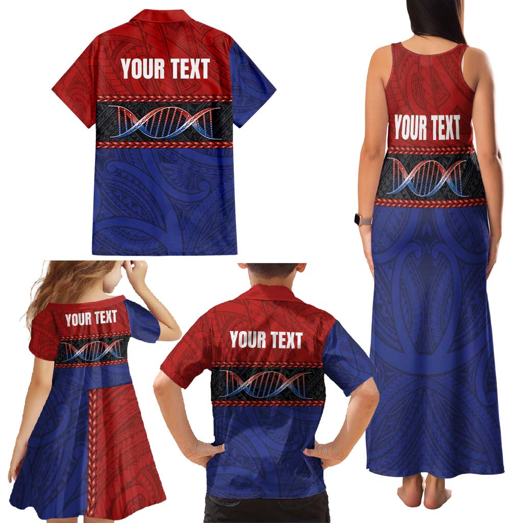 Personalised Samoan DNA-Proud of Samoa Family Matching Tank Maxi Dress and Hawaiian Shirt Polynesian Patterns - Polynesian Pride